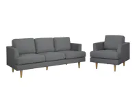 Soma 3 Seater Sofa with Soma Armchair - Dark Grey (Scratch Resistant)