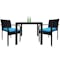Palm Outdoor Dining Couple Set - Blue Cushions