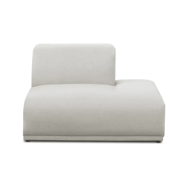 Milan 3 Seater Extended Sofa - Ivory (Fabric) - 22 - Modern minimalist sofa, light gray fabric, clean lines, comfortable