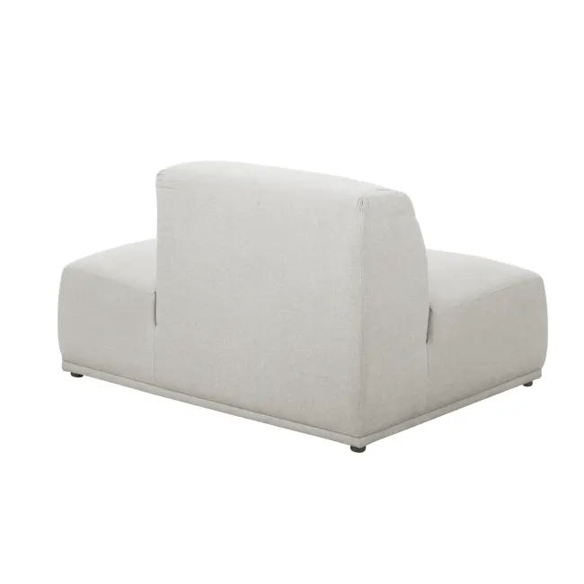 Milan 3 Seater Extended Sofa - Ivory (Fabric) - 23 - Modern minimalist sofa, light gray fabric, sleek design, comfortable