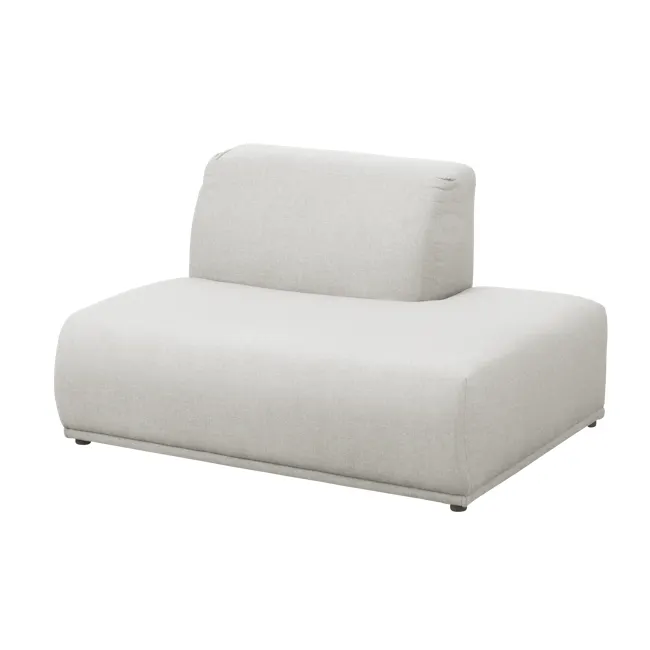 Milan 3 Seater Extended Sofa - Ivory (Fabric) - 24 - Modern minimalist sofa, light gray fabric, ergonomic design
