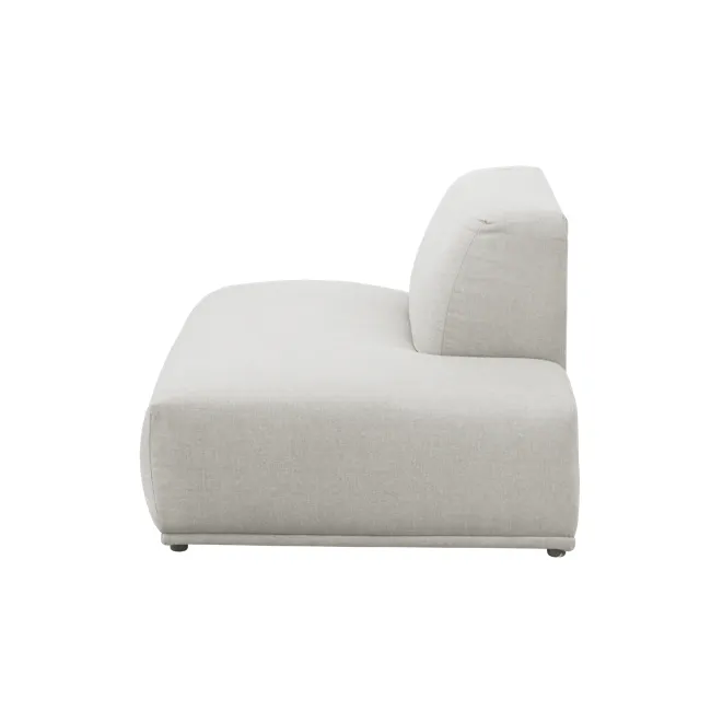 Milan 3 Seater Extended Sofa - Ivory (Fabric) - 25 - Modern minimalist sofa, light gray fabric, ergonomic design