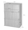 Ezbo 3 Door Cabinet with Flip Up Retractable Door - White - 6