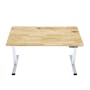 X1 Adjustable Table - White frame, Solidwood Butcher Rubber Wood (2 Sizes) - 0