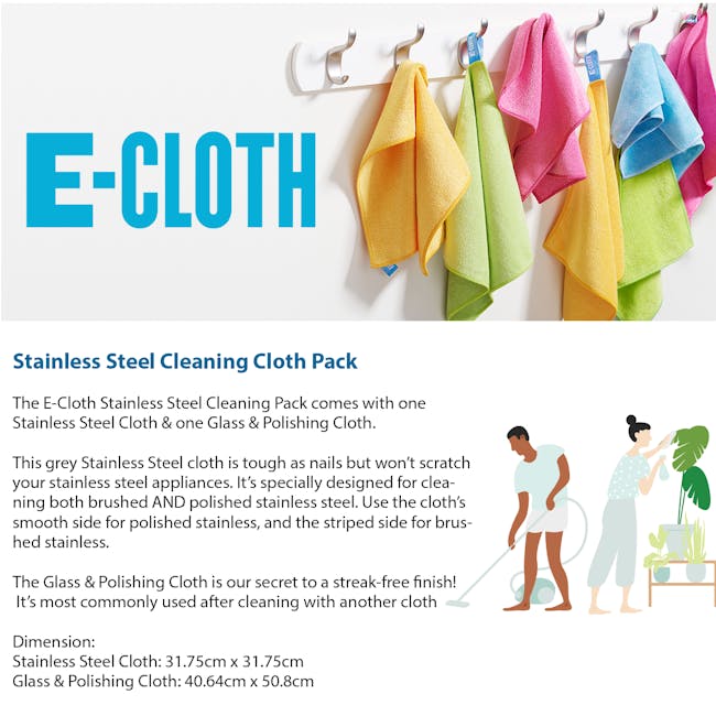 e-cloth Stainless Steel Eco Cleaning Cloth Pack (Set of 2) - 2