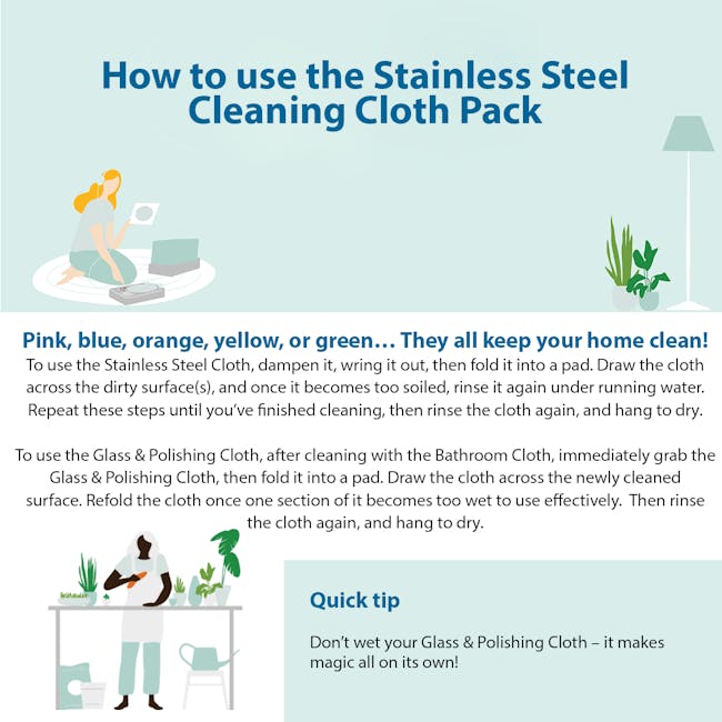 e-cloth Stainless Steel Eco Cleaning Cloth Pack (Set of 2) - 5