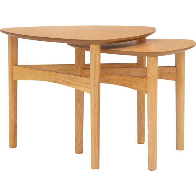 Poet Occasional Table Set - Oak - 10