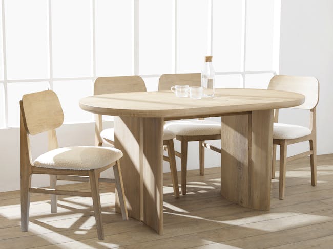 Catania Extendable Dining Table 1.6m-2m with 2 Catania Dining Chairs and 1 Catania Cushioned Bench 1.2m - 15