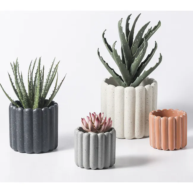 Yoshi Ceramic Pot - White - 5