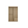 Lorren Sliding Door Wardrobe 2 with Glass Panel - Graphite Linen, Herringbone Oak - 8