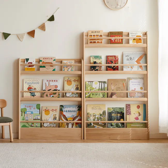 Micah 3 Tier Kids Wall Shelf 0.6m - 16 - Children's bookshelf, children's books, colorful books, wooden bookshelf