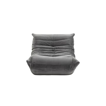 Hayward 1 Seater Low Sofa - Warm Grey (Velvet) - Image 1