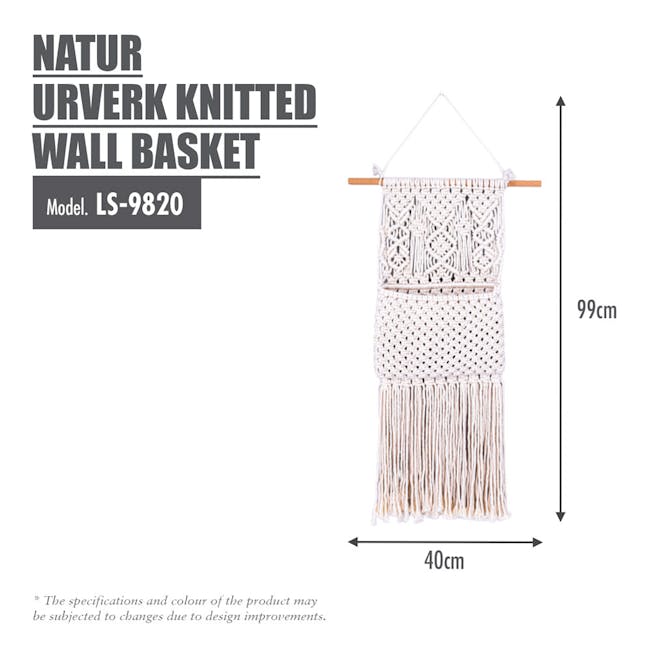 HOUZE Natur Urverk Knitted Wall Basket - 1