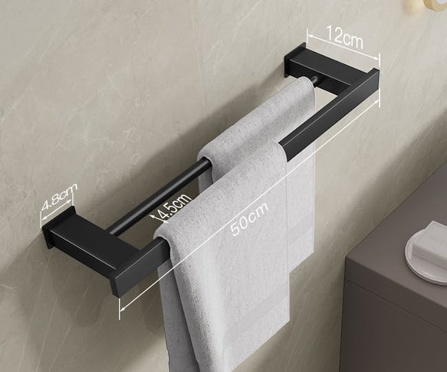 Kofi Towel Bar - Black (2 Sizes) - 1