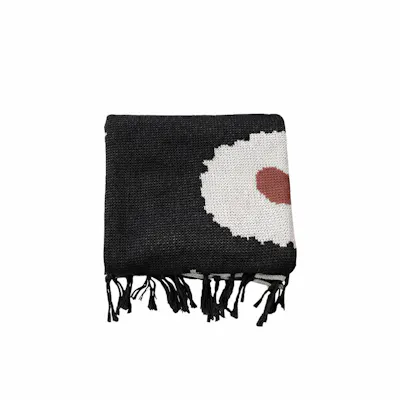 Daisy Throw Blanket - Black