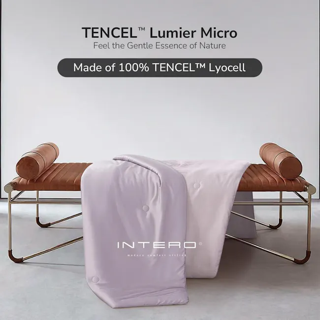 Intero LUMIER Micro Tencel™ Penny Summer Blanket 1500TC - Midnight Blue / Willow (2 Sizes) - 2