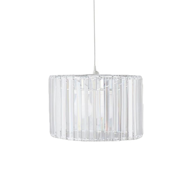 Acril Lampshade - 1 - Clear, modern, elegant, minimalist, crystal pendant, vertical design, transparent, cylindrical shape