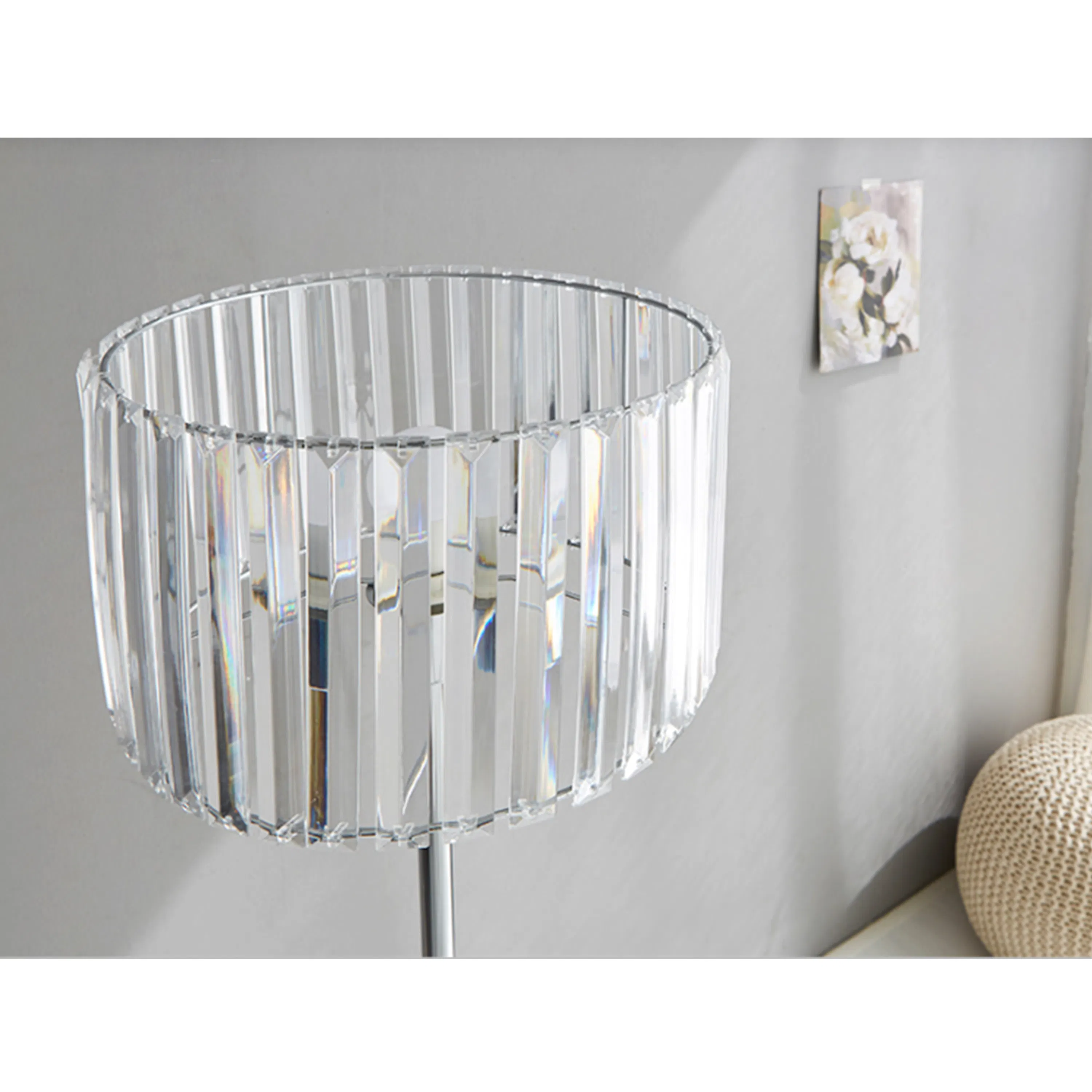 Acril Lampshade - 11 - Clear, modern, elegant, crystal, glass, reflective, cylindrical, decorative, artistic, contemporary