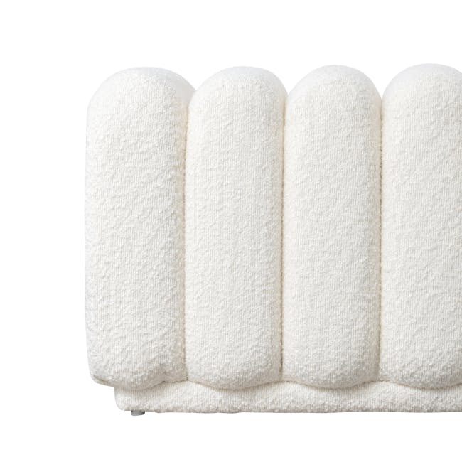 Cosmo Bench 1.4m - White Boucle - 6 - White textured towel, soft fabric, fluffy material, cozy blanket, luxurious bedding