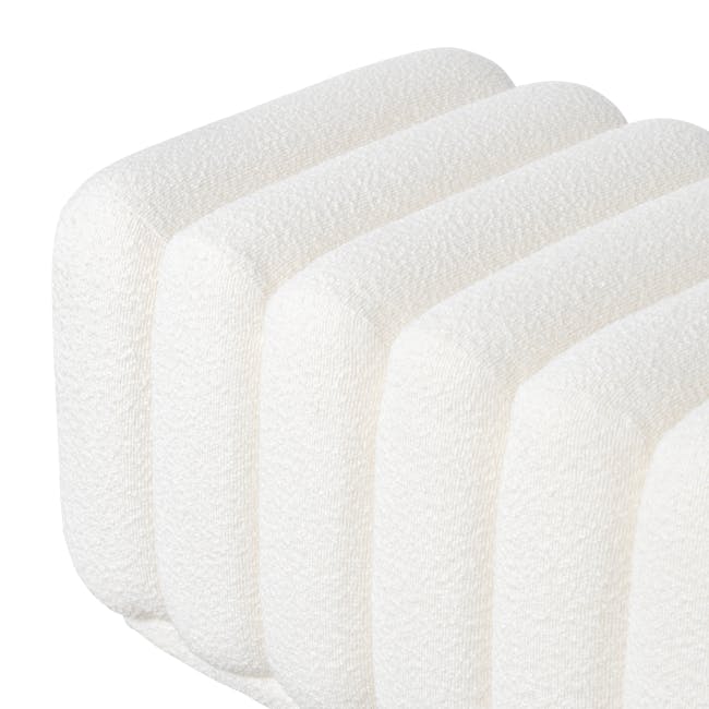 Cosmo Bench 1.4m - White Boucle - 7 - Creamy white textured fabric, soft and cozy, fluffy and plush, elegant and