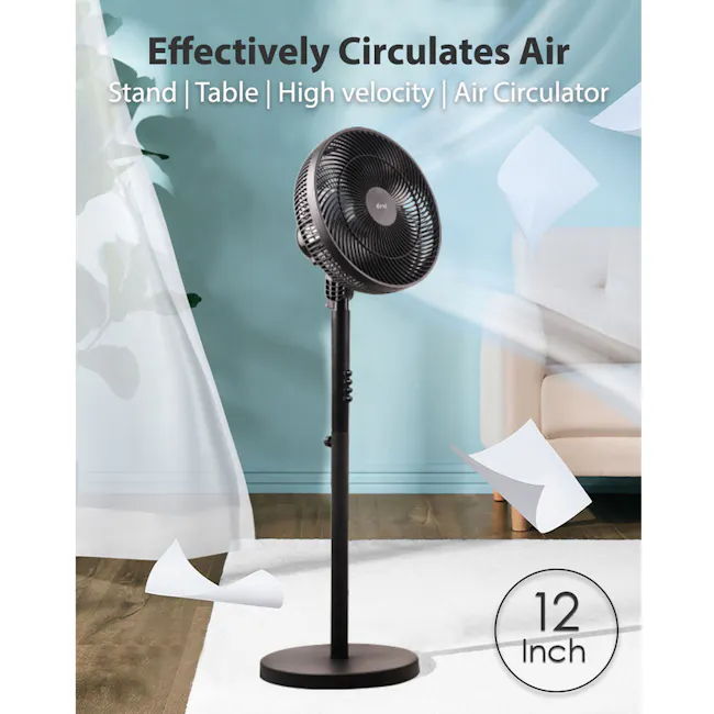 IONA 12" High Velocity Stand Fan - Black - 11