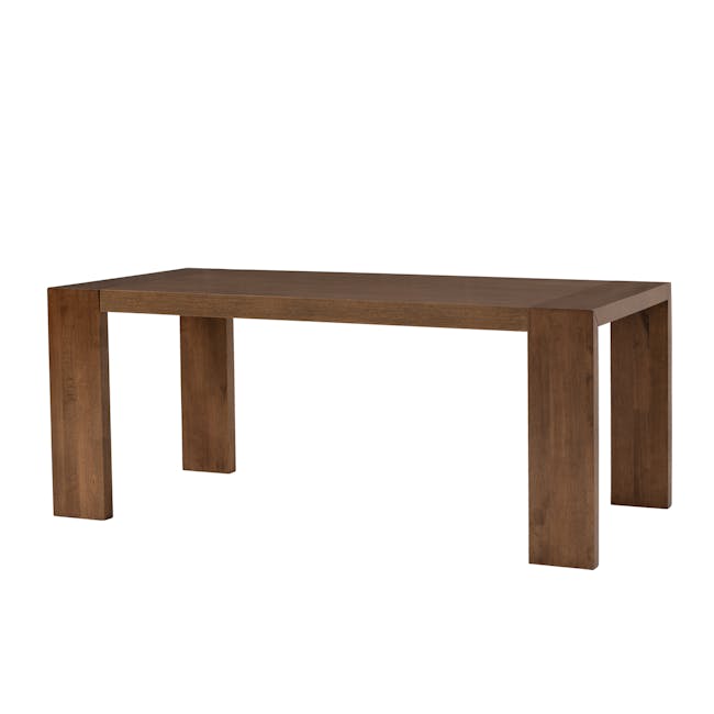Clarkson Dining Table 1.8m in Cocoa with 4 Tristen Chairs in Walnut, White (Fabric) - 26