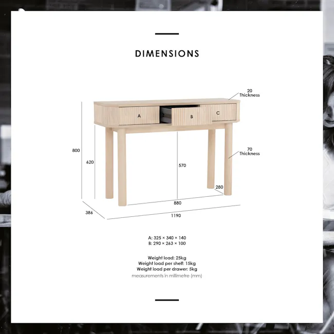 (As-is) Claire Console Table 1.2m - 14