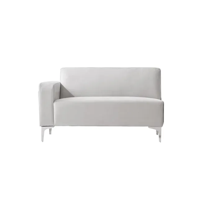 Macaron 2 Seater Left Chaise Sofa with Ottoman - Light Grey (Pet Friendly) - 11 - Modern minimalist sofa, sleek design