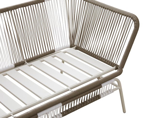 Beckett 2 Seater Outdoor Sofa - White, Taupe - 6