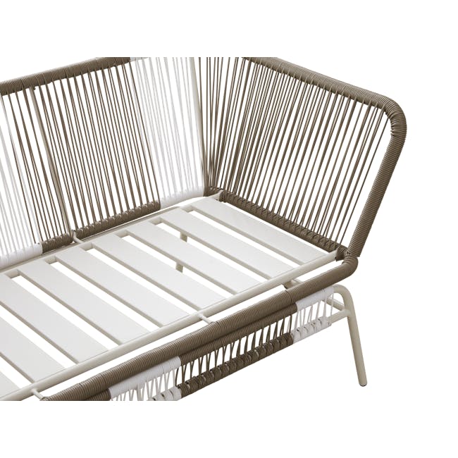 Beckett 2 Seater Outdoor Sofa - White, Taupe - 6