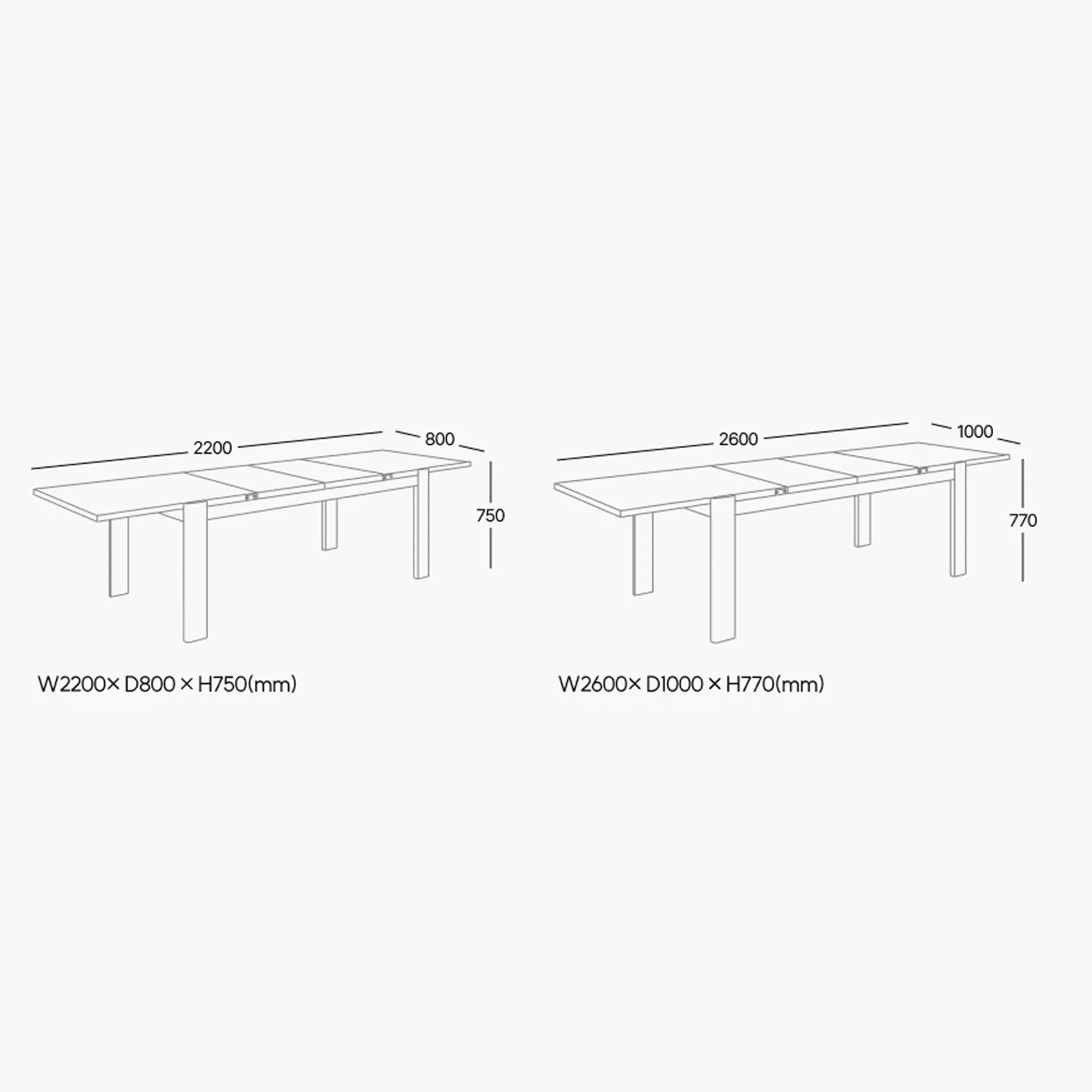 Arezzo Extendable Dining Table 1.6m-2.6m - Natural - 10