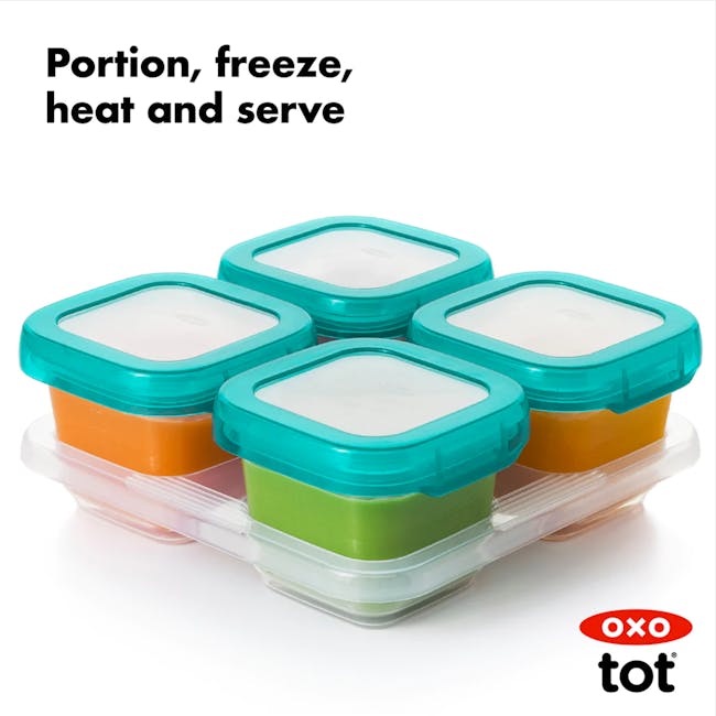 OXO Tot Baby Blocks Freezer Storage Container Set 6oz - Teal - 5