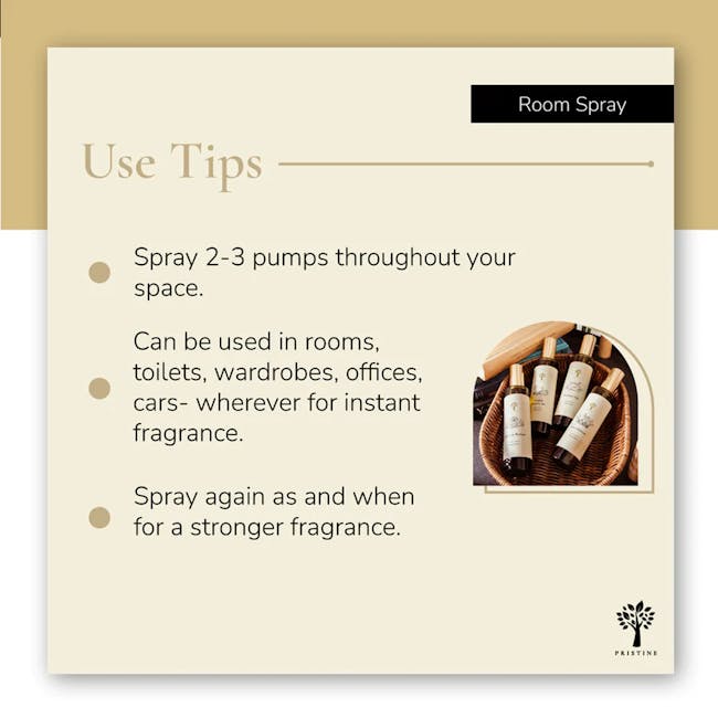 Pristine Room Spray 100ml - Maldives Villa (Marriot) - 4 - Spray, room, space, 2-3 pumps, rooms, toilets, wardrobes
