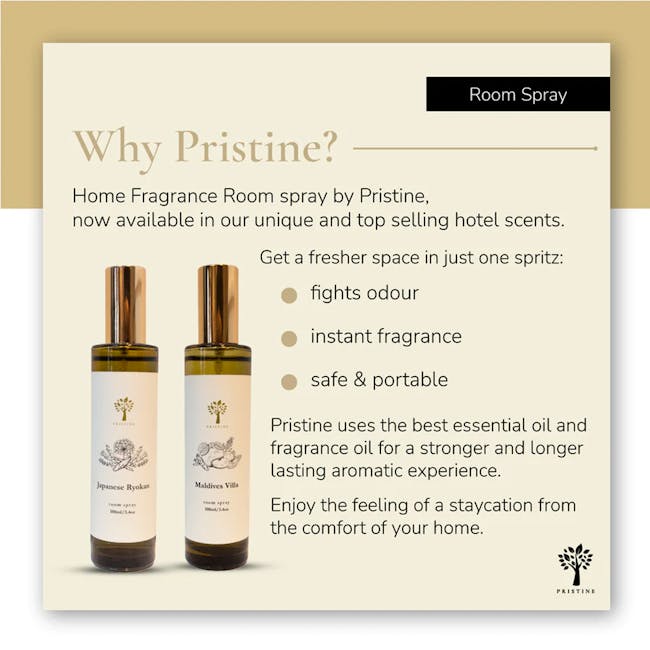 Pristine Room Spray 100ml - Maldives Villa (Marriot) - 6 - Home fragrance room spray, Pristine, unique and top-selling hotel