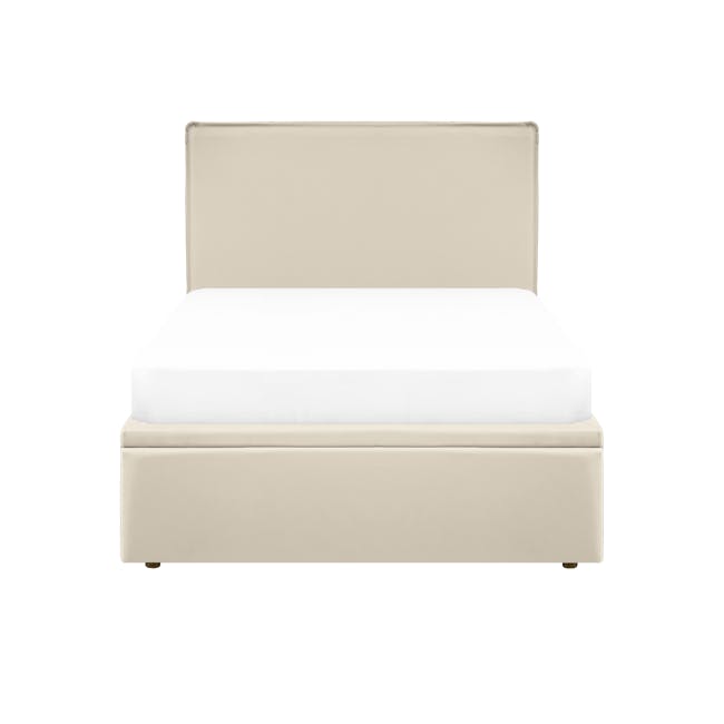 Arthur Super Single Storage Bed - Ivory (Faux Leather) - 1 - Mint green, modern, minimalist, elegant, contemporary, stylish
