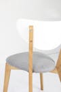 Harold Round Dining Table 1.05m in White with 4 Harold Dining Chairs in Dolphin Grey - 14