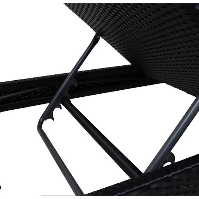Wikiki Sunbed - Blue Cushion - 4 - Woven chair frame, black metal frame, outdoor furniture, patio chair, wicker chair