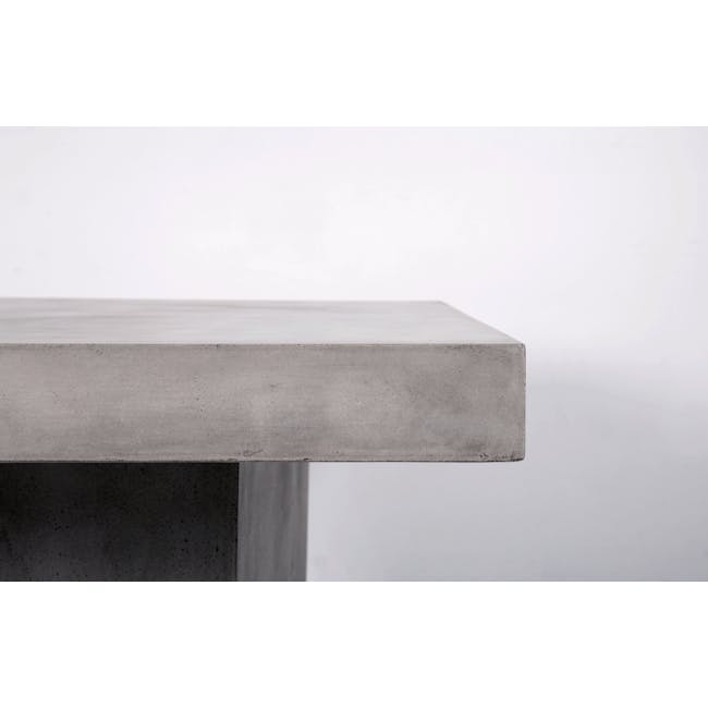 Ryland Concrete Dining Table 1.6m with Ryland Concrete Bench 1.4m and 2 Fabian Dining Chairs in Dolphin Grey - 5