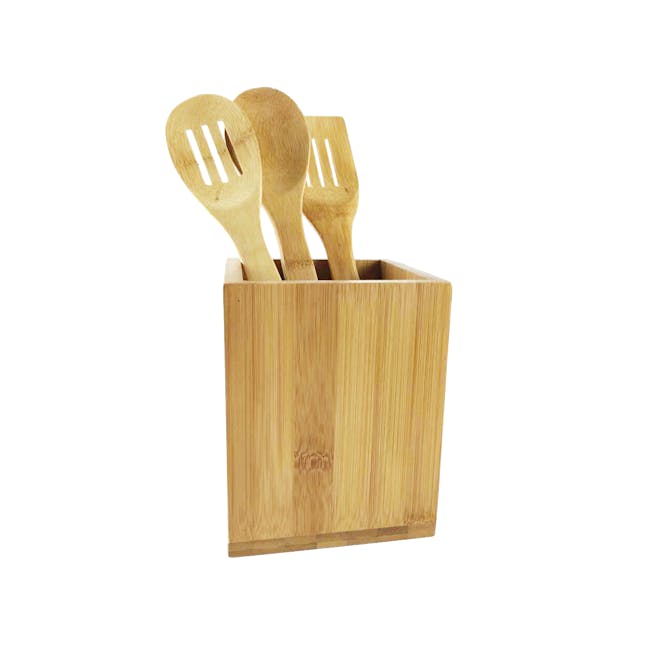bam.boo 3 Piece Utensil Set with Rotating Holder - 0