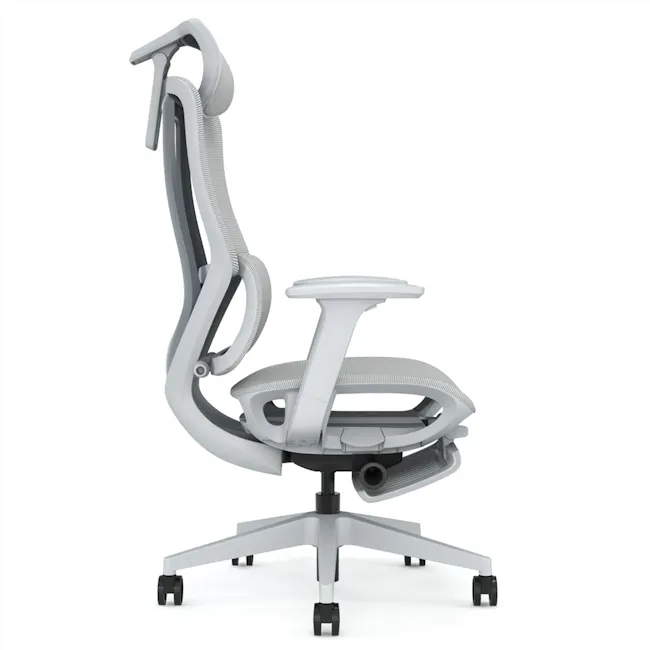 Zenith Ergonomic Chair With Leg Rest - Light Grey / Grey - 3