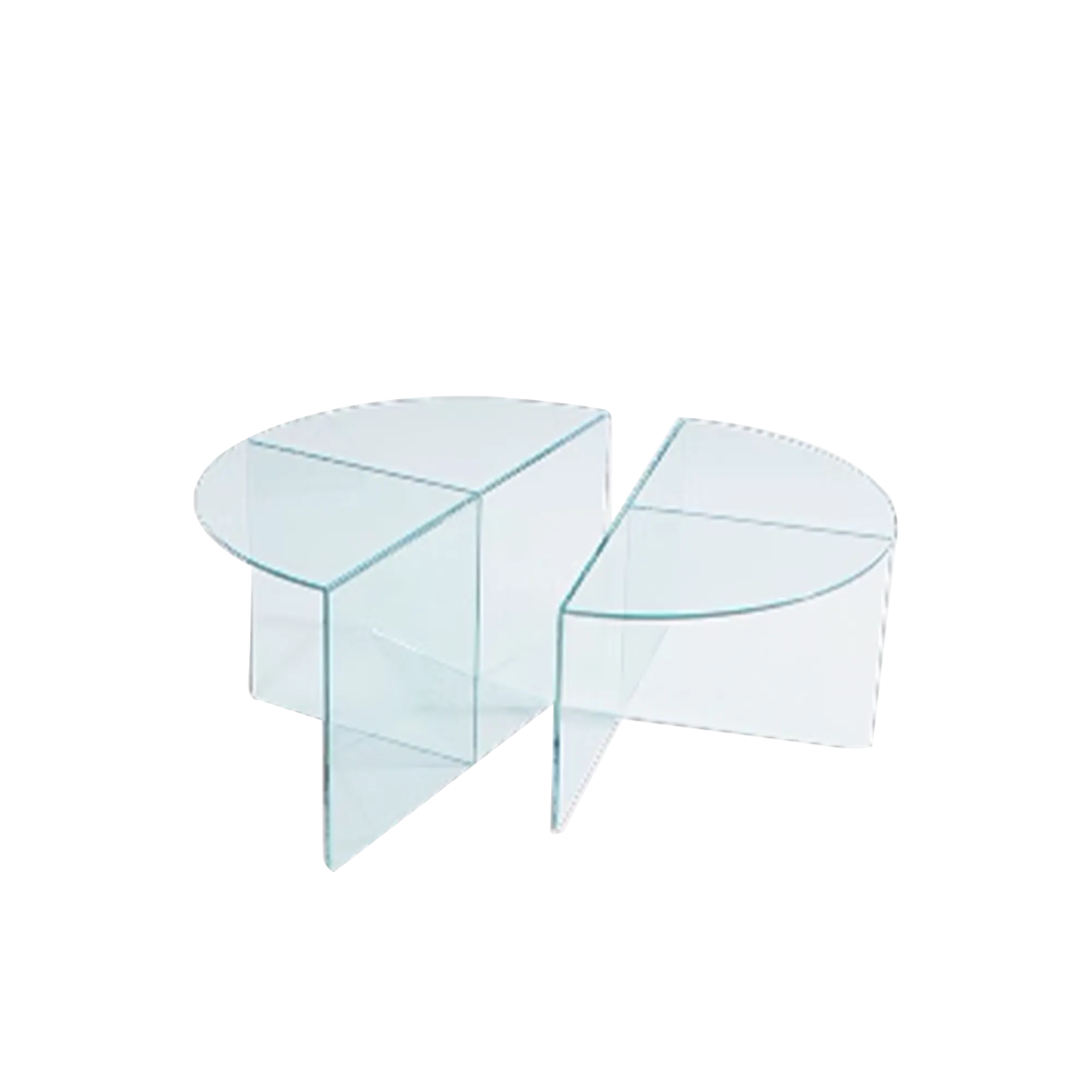 Flute Round Glass Coffee Table - Clear