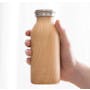 MOSH! Double-walled Stainless Steel Bottle 450ml -  Brown Wood - 4