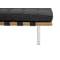 Benton 2 Seater Bench - Black (Genuine Cowhide) - 3