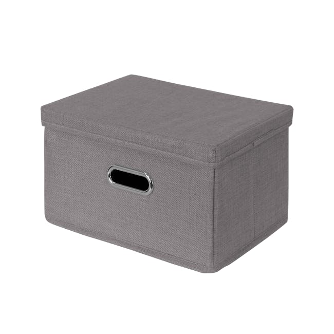 Leonard Fabric Storage Box - Slate - Medium - 0