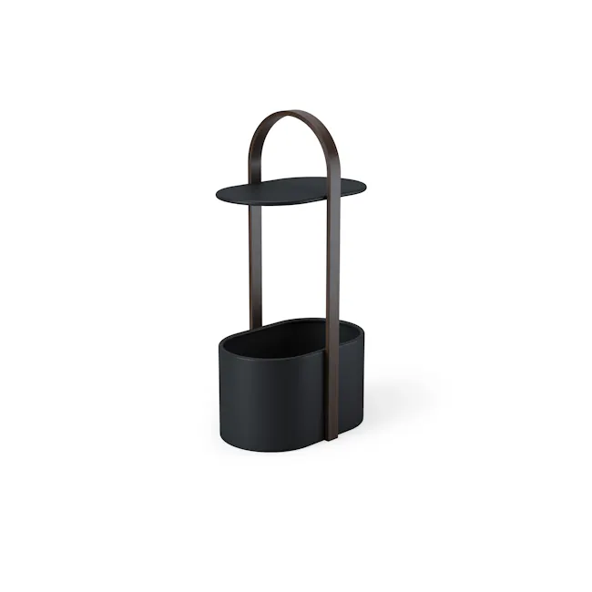 Bellwood Side Table with Storage - Black, Walnut - 8 - modern dining table, minimalist table, contemporary table, black and