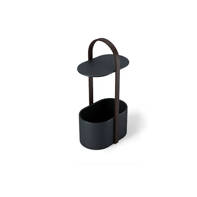 Bellwood Side Table with Storage - Black, Walnut - 7 - modern dining table, minimalist table, contemporary table, black