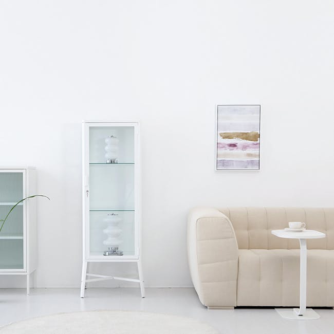 Olavi Glass Display Cabinet 0.6m - White - 5