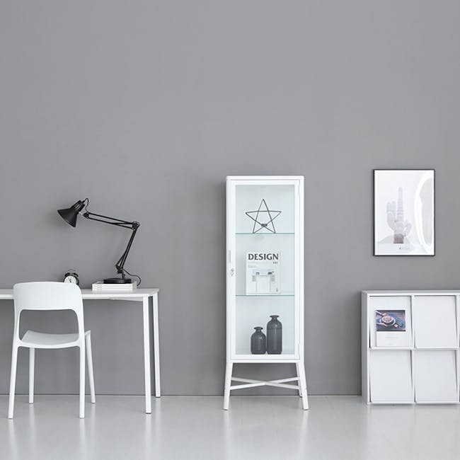 Olavi Glass Display Cabinet 0.6m - White - 4