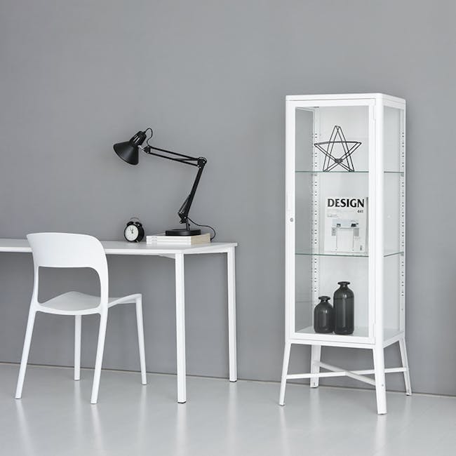 Olavi Glass Display Cabinet 0.6m - White - 3