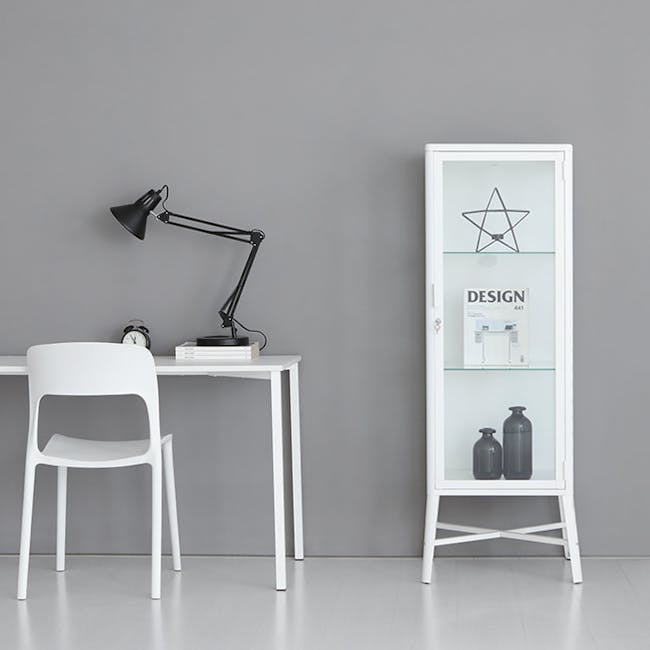 Olavi Glass Display Cabinet 0.6m - White - 2